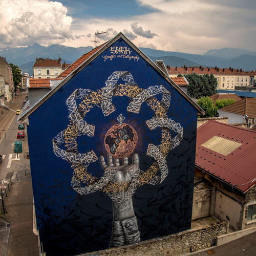 Fresque murale_la belle mécanique_Grenoble street art fest_Snek-Mural-Studio