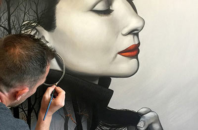 Réalisation de fresque murale et anamorphose