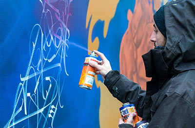 Réalisation de fresque murale et anamorphose
