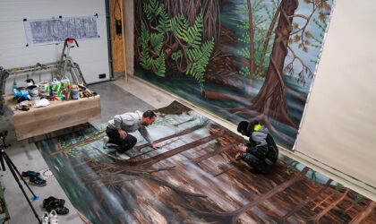 Mural-Studio fresque "Planète carbonifère"-museum Grenoble-scénographie