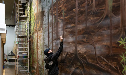 Mural-Studio fresque "Planète carbonifère"-museum Grenoble-scénographie