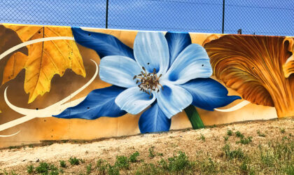 fresque déchèterie la Mure _ fleur bleue