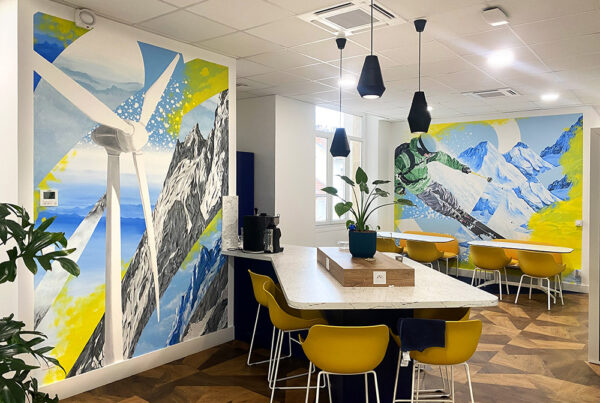 fresque pour bureaux Trailstone - Mural Studio